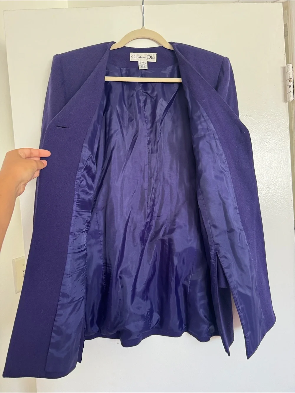 Dior Deep Purple Women's Single-Button Tailored Jacket Size 10